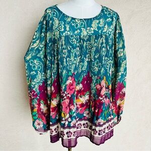 Fig and Flower Floral Blouse